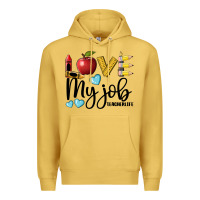 Antique Gold love my job teacher life Premium Hoodie - BarkalooDesign