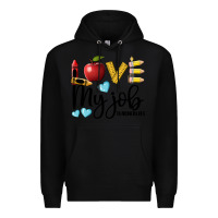 Black love my job teacher life Premium Hoodie - BarkalooDesign