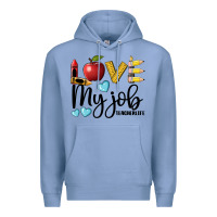Colony Blue love my job teacher life Premium Hoodie - BarkalooDesign