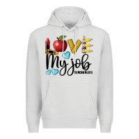 Dove Grey love my job teacher life Premium Hoodie - BarkalooDesign