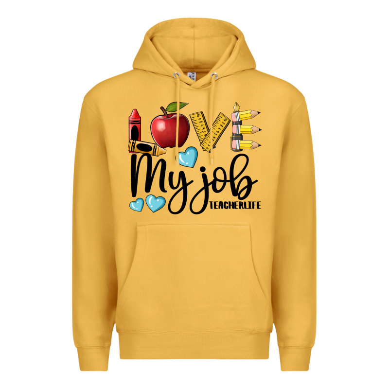 Love My Job Teacher Life Premium Hoodie by BarkalooDesign | Teevron