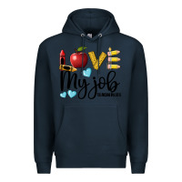 Navy love my job teacher life Premium Hoodie - BarkalooDesign