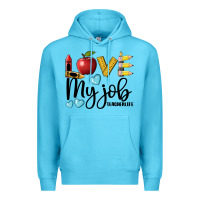 Ocean Blue love my job teacher life Premium Hoodie - BarkalooDesign