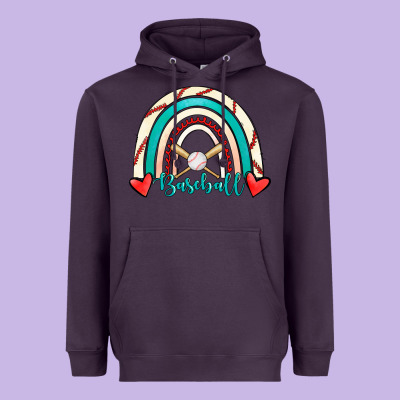 Baseball Rainbow Heavyweight Hoodie Designed By Ranaportraitstore