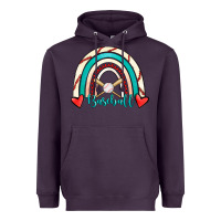 Plum Baseball Rainbow Heavyweight Hoodie - RanaPortraitStore