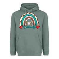 Sage Baseball Rainbow Heavyweight Hoodie - RanaPortraitStore