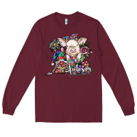 Burgundy autism awareness3 Long Sleeve Tee - SublimationCraftShop