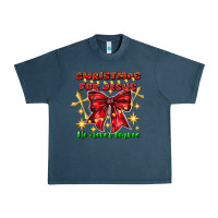 Midnight Navy festive christmas message with crosses Urban Heavy Tee - CowhideDigitalArt