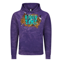 Cloud Purple rodeo time  with leopard and cowhide Vintage Hoodie - Artiststas