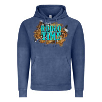 Vintage Denim rodeo time  with leopard and cowhide Vintage Hoodie - Artiststas
