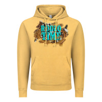 Vintage Mustard rodeo time  with leopard and cowhide Vintage Hoodie - Artiststas