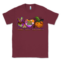 Burgundy peace love halloween Classic Tee - BarkalooDesign