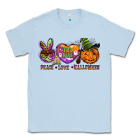 Dusty Blue peace love halloween Classic Tee - BarkalooDesign