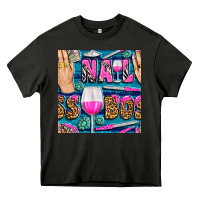 Asphalt nail boss money hand and wine with gemstone leopard and zebra seamless Heavy Core Tee - BundleAndBundleShop