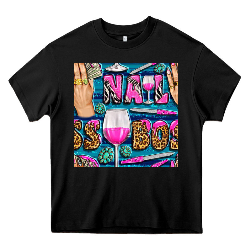 Nail Boss Money Hand And Wine With Gemstone Leopard And Zebra Seamless Heavy Core Tee by BundleAndBundleShop | Teevron