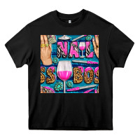 Black nail boss money hand and wine with gemstone leopard and zebra seamless Heavy Core Tee - BundleAndBundleShop