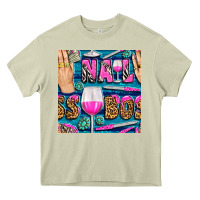 Mossy nail boss money hand and wine with gemstone leopard and zebra seamless Heavy Core Tee - BundleAndBundleShop