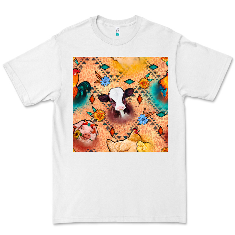 Western Farm Animals Seamless Pattern Premium Tee by BundleAndBundleShop | Teevron