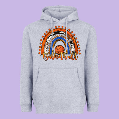 Basketball Rainbow Heavyweight Hoodie Designed By Ranaportraitstore