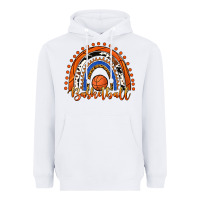 White Basketball Rainbow Heavyweight Hoodie - RanaPortraitStore