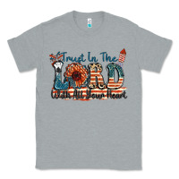 Heather Grey Trust in the lord with all your heart Classic Tee - FaDigitalArtStudio