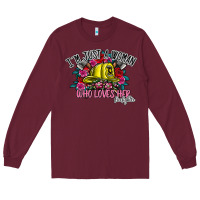 Burgundy im just a woman who loves her firefighter Long Sleeve Tee - SublimationCraftShop