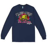 Navy im just a woman who loves her firefighter Long Sleeve Tee - SublimationCraftShop