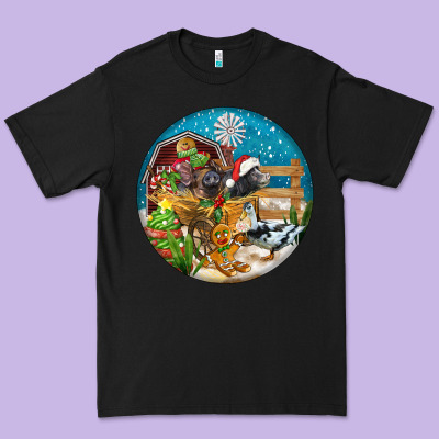 Christmas  Farm Animals Premium Tee Designed By Fadigitalartstudio