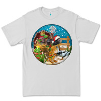 Dove Grey Christmas  farm animals Premium Tee - FaDigitalArtStudio