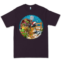 Plum Christmas  farm animals Premium Tee - FaDigitalArtStudio