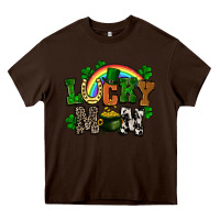 Chocolate Brown lucky mom St. Patricks Day Heavy Core Tee - FaDigitalArtStudio
