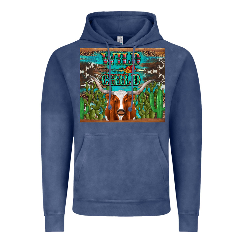 Whild Child Longhorn  Cactus Cowhide Vintage Hoodie by Artiststas | Teevron
