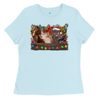 Baby Blue festive farmyard gathering Ladies Tee - CowhideDigitalArt