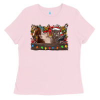 Bubblegum Pink festive farmyard gathering Ladies Tee - CowhideDigitalArt