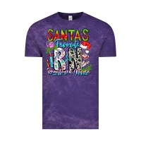 Cloud Purple Santa's Favorite RN Registered Nurse Vintage Tee - CowhideDigitalArt