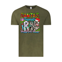 Vintage Olive Santa's Favorite RN Registered Nurse Vintage Tee - CowhideDigitalArt