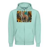 Seafoam Western Wolves Zipper Hoodie - Jasminsmagicworld