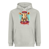 Moon Dust Floral Cow Heavyweight Hoodie - RanaPortraitStore
