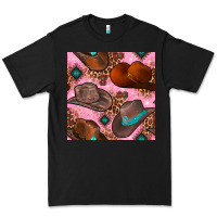Black western cowboy hat seamless pattern Premium Tee - BundleAndBundleShop