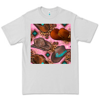 Dove Grey western cowboy hat seamless pattern Premium Tee - BundleAndBundleShop