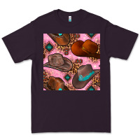 Plum western cowboy hat seamless pattern Premium Tee - BundleAndBundleShop