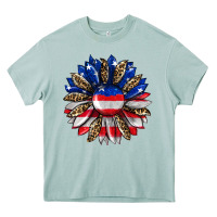 Arona american flag leopard Heavy Core Tee - RanaPortraitStore