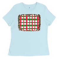 Baby Blue Christmas Pattern Ladies Tee - CowhideDigitalArt