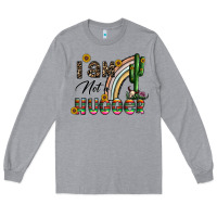 Heather Grey i am not a hugger Long Sleeve Tee - CowhideDigitalArt