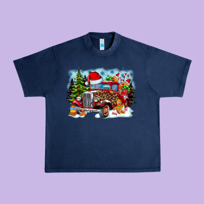 Christmas Truck Urban Heavy Tee Designed By Cowhidedigitalart