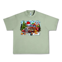 Oil Green Christmas truck Urban Heavy Tee - CowhideDigitalArt