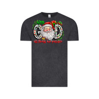 Vintage Black with god all things are possible santa Vintage Tee - CowhideDigitalArt