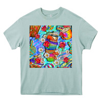 Arona hippie coffee cups and flowers and peace seamless pattern bbs Heavy Core Tee - BundleAndBundleShop