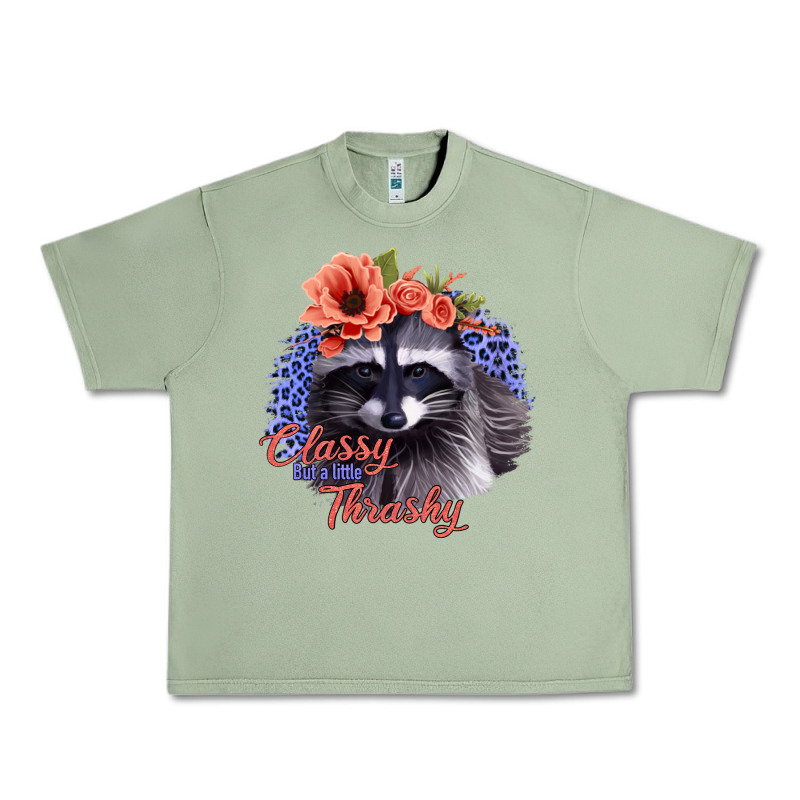 Classy But A Little Thrashy Racoon With Flowers Urban Heavy Tee by Jasminsmagicworld | Teevron
