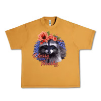 Peanut Butter Classy But A Little Thrashy Racoon With Flowers Urban Heavy Tee - Jasminsmagicworld